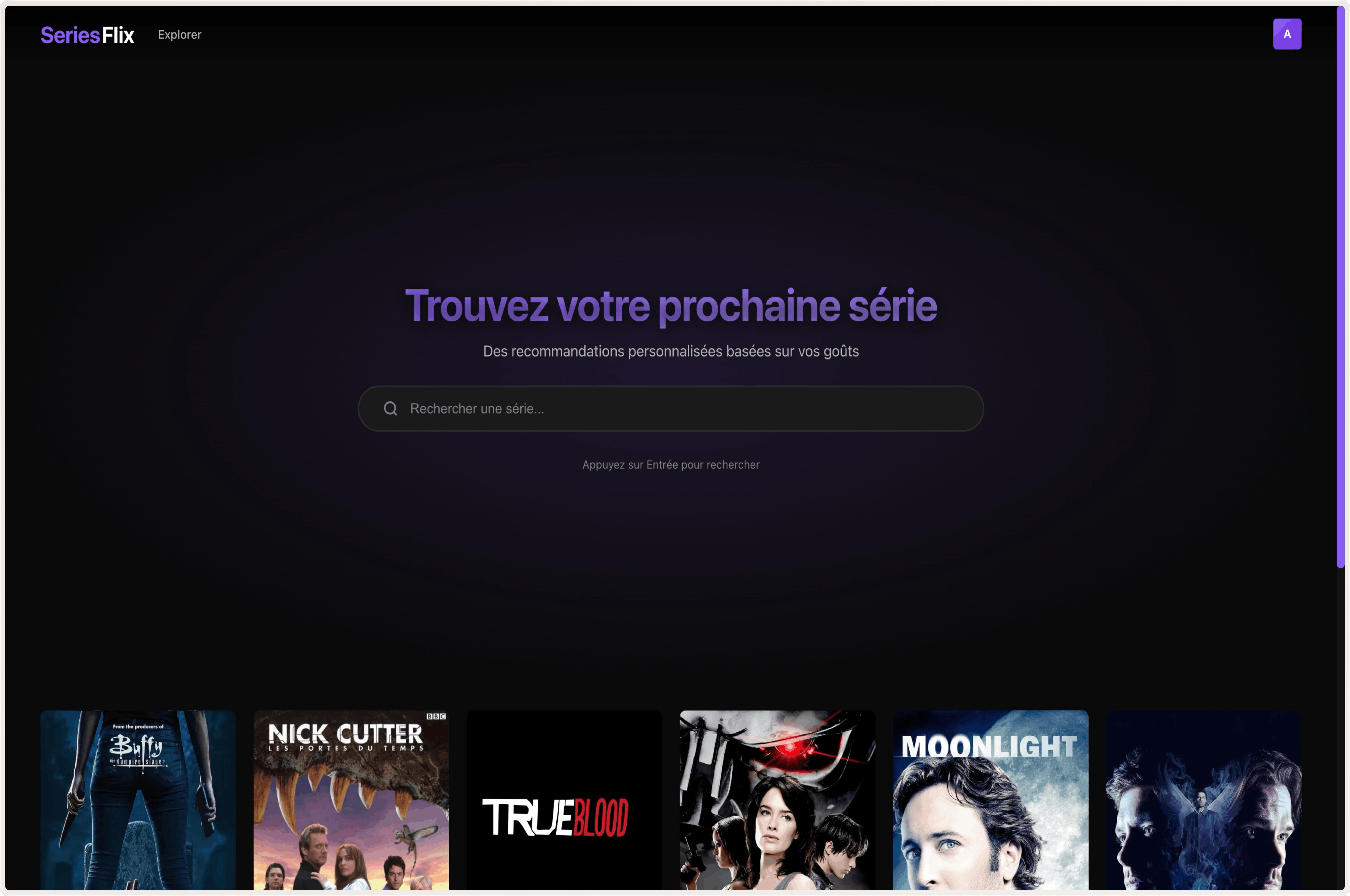 SeriesFlix Interface